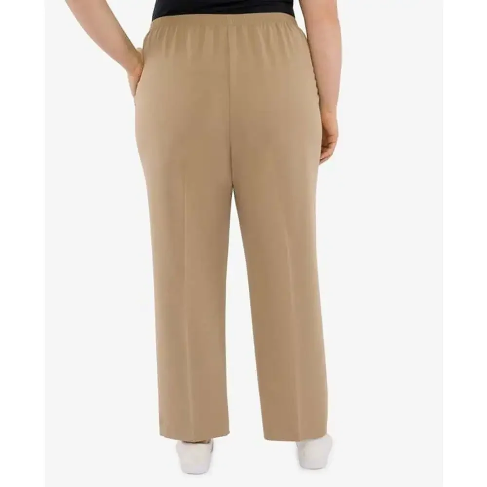 NWT 20W Alfred Dunner Plus-Size Classic Dress Pants Beige Casual Feminine